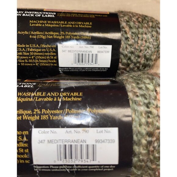 2 Skeins Lion Brand Homespun Bulky Wt Acrylic Yarn Color 347 Mediterranean - Picture 4 of 6